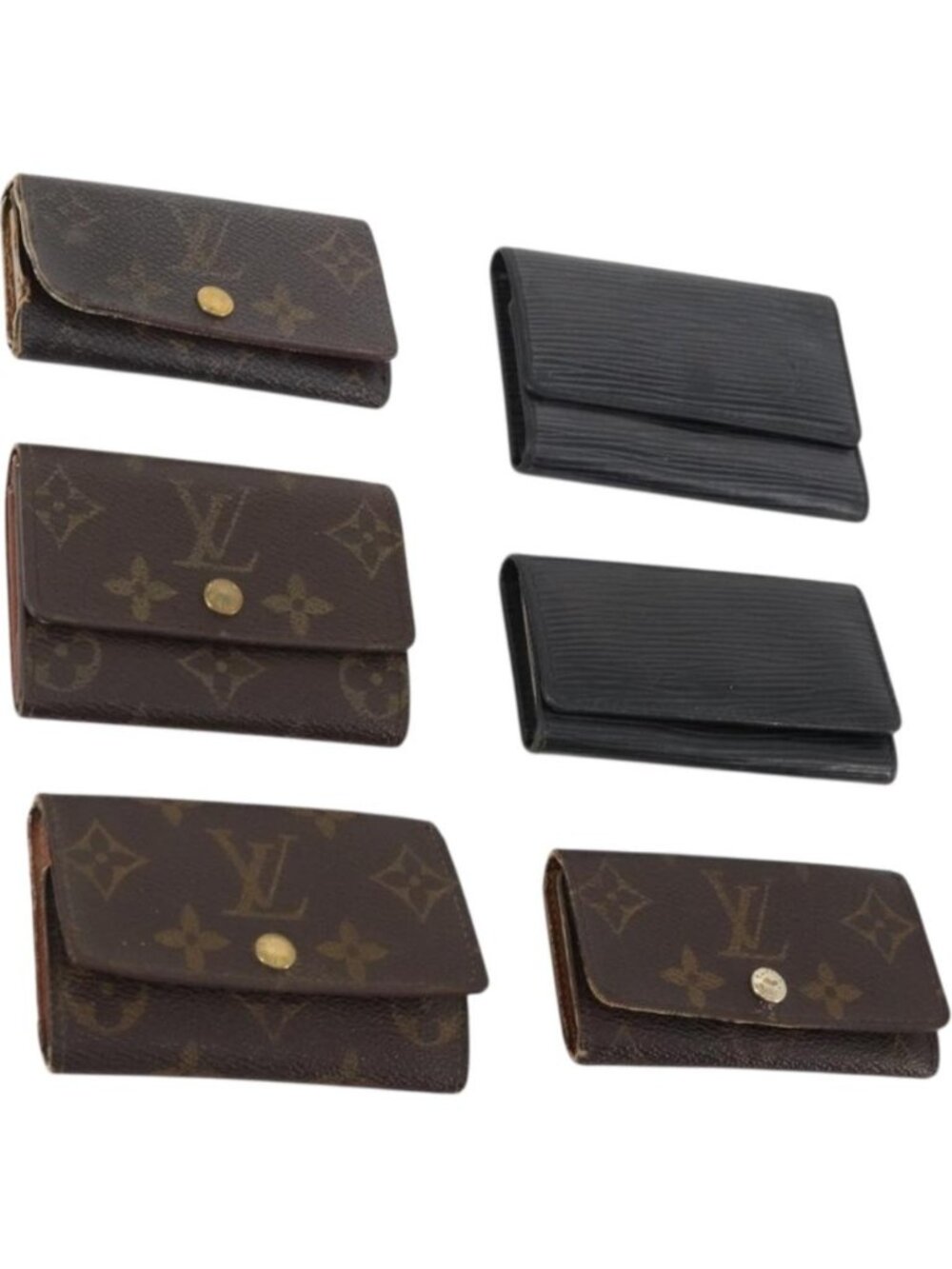 LOUIS VUITTON Monogram Epi Key Case 6 Set Black